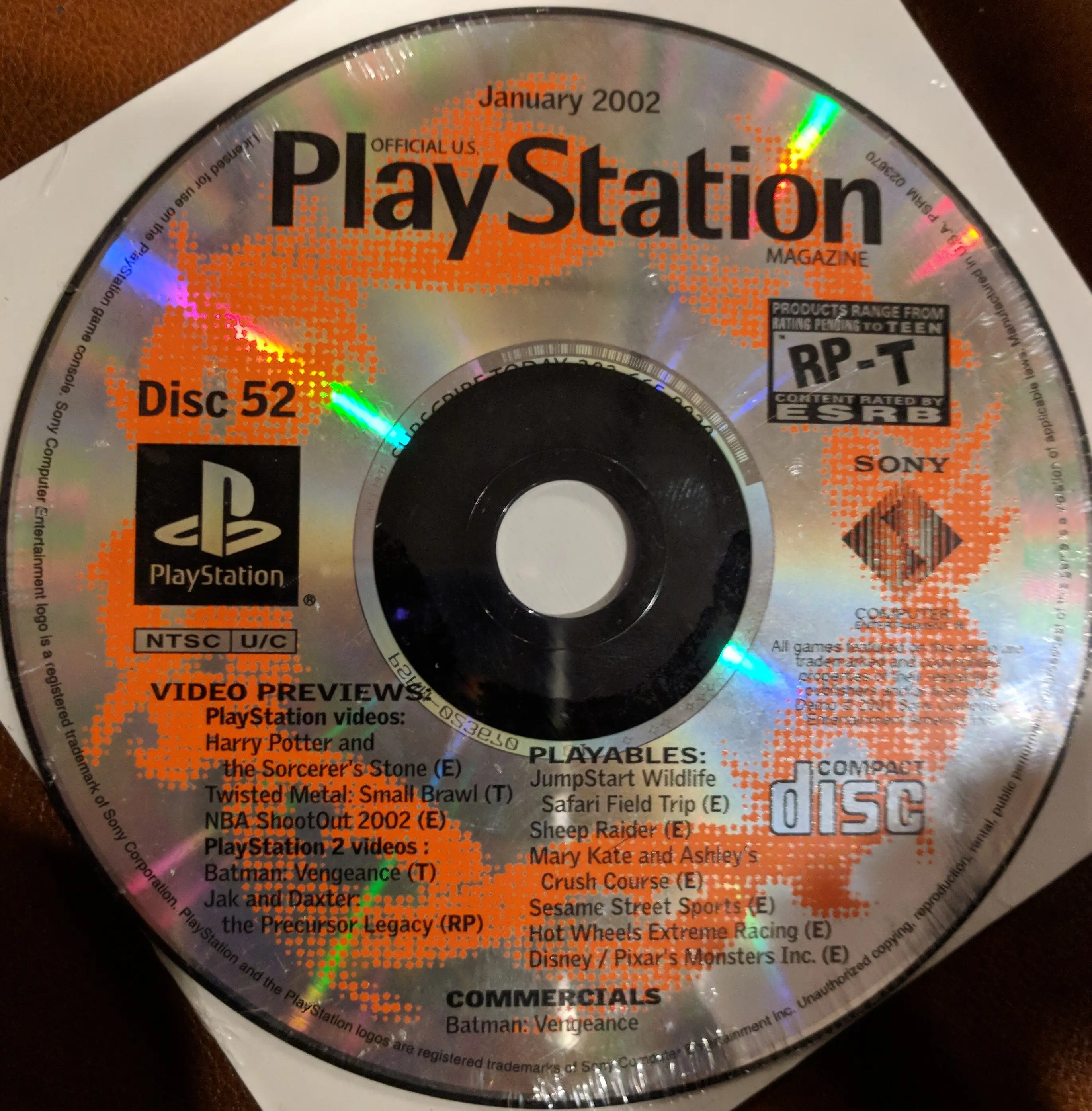 Official U.S. Playstation Magazine Disc 52 January 2002