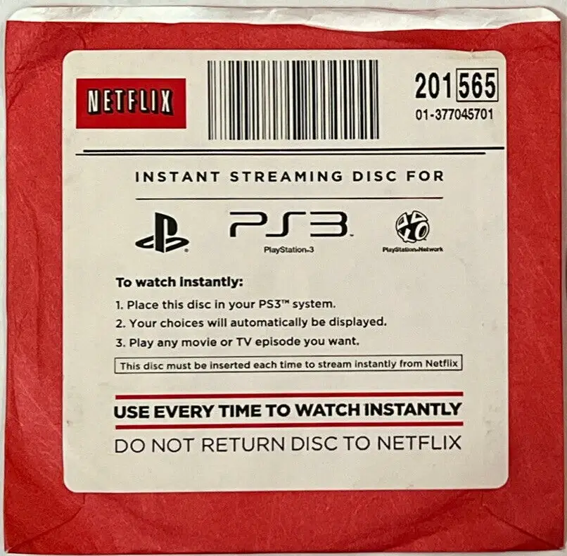 Netflix Instant Streaming Disc for PlayStation 3