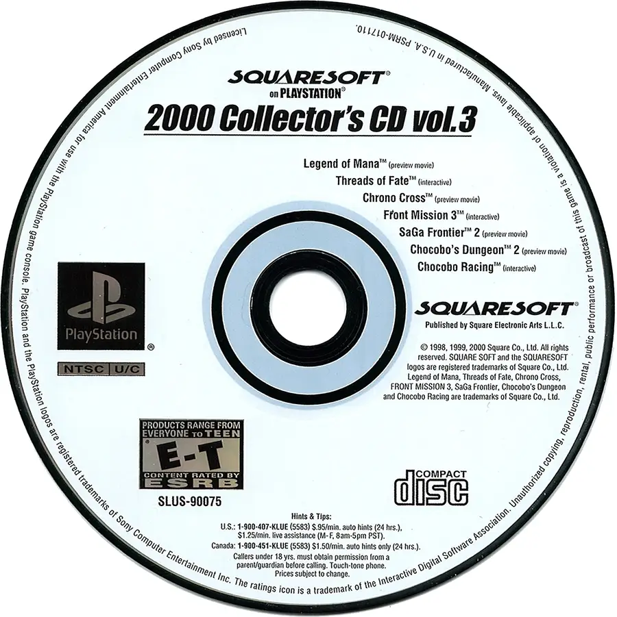 Squaresoft on PlayStation 2000 Collector's CD Vol. 1 (Threads of Fate)